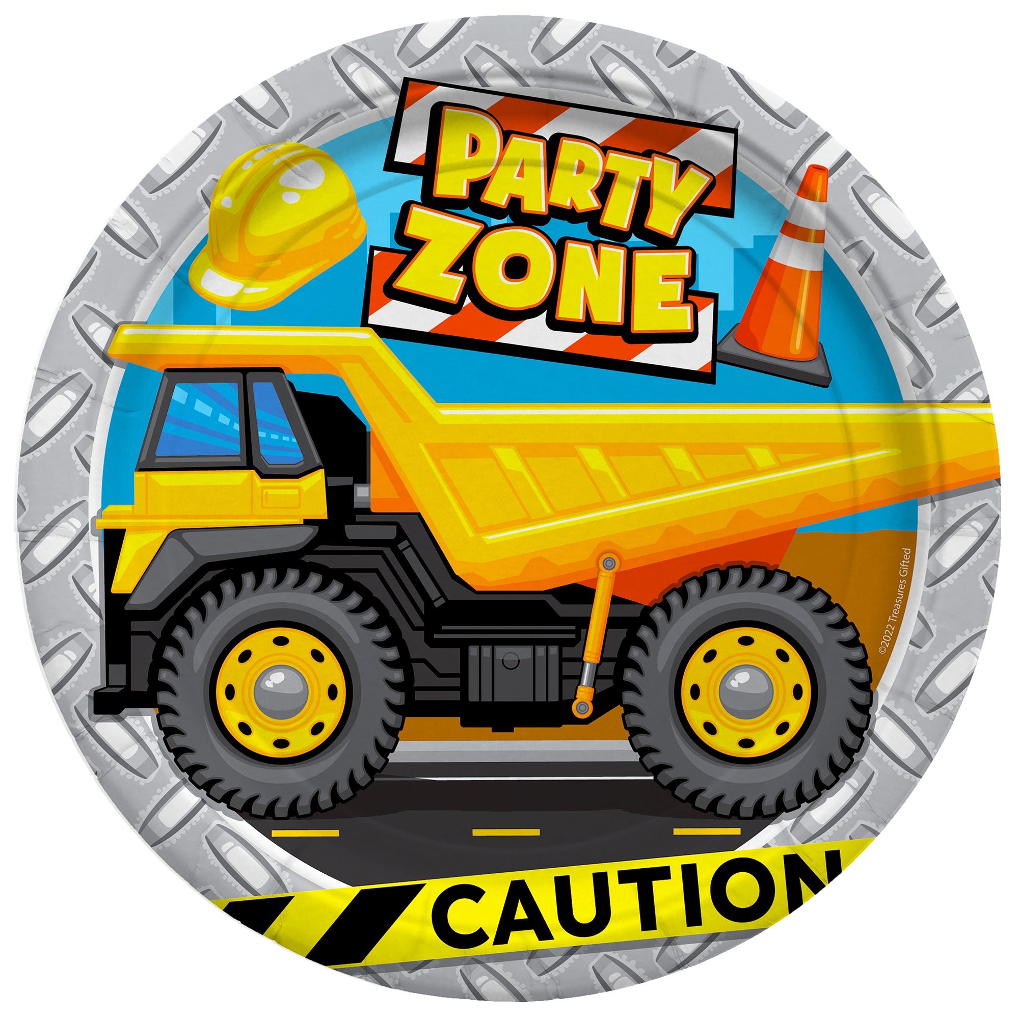 Construction Plates 7in - Construction Party Supplies