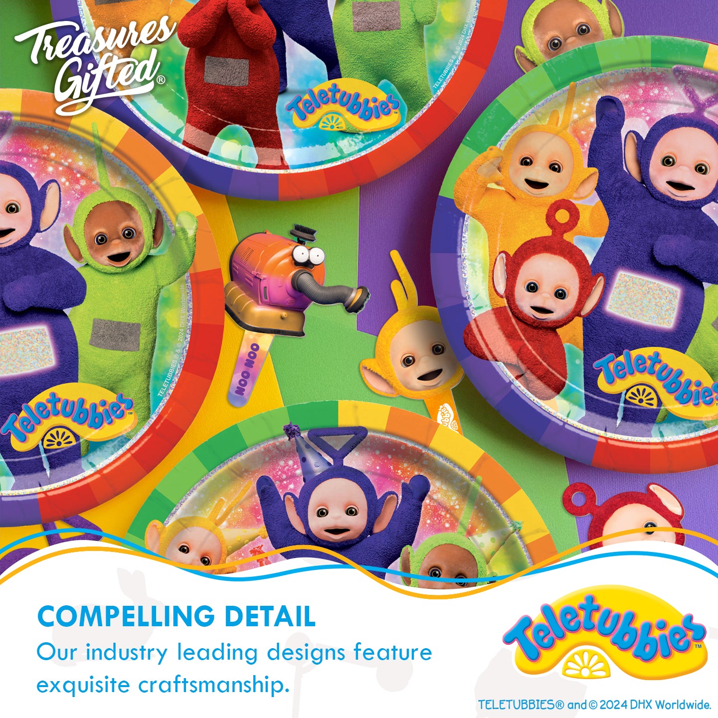 Teletubbies Plates 7in - Teletubbies Party Decorations