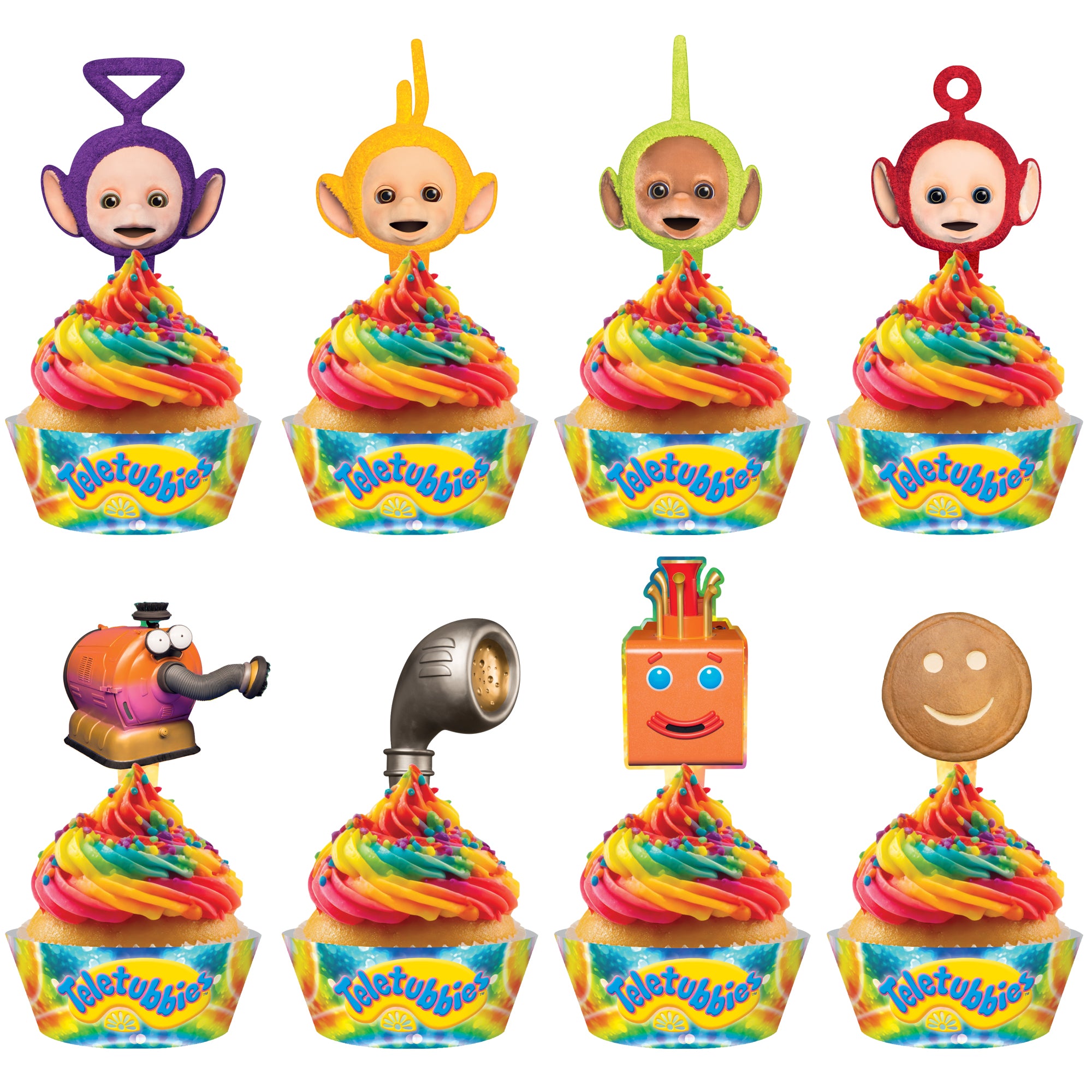 Teletubbies Cupcake Toppers & Teletubbies Cupcake Wrappers