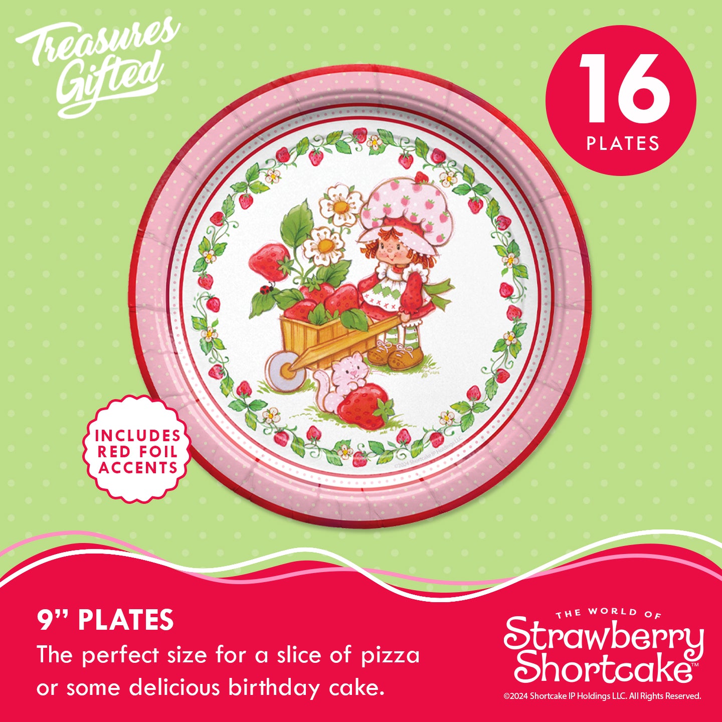 Strawberry Shortcake Birthday Supplies Tableware Starter Set for 16 Guests