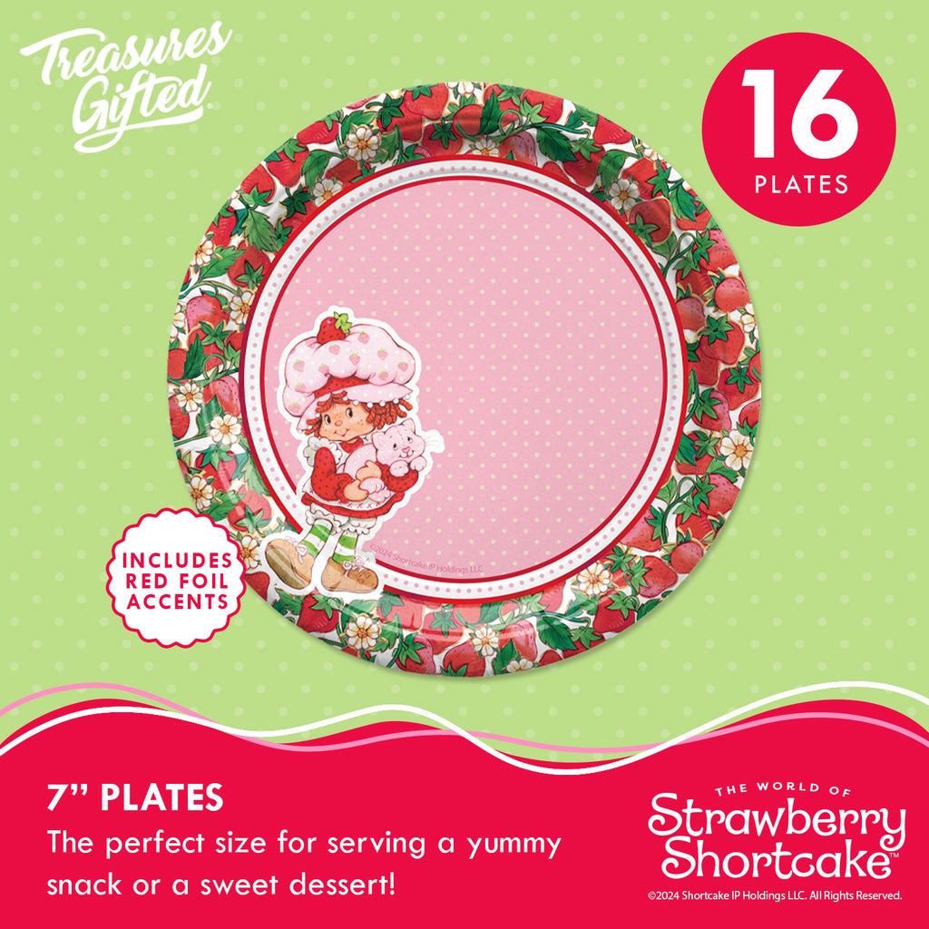 Strawberry Shortcake Birthday Supplies Tableware Starter Set for 16 Guests