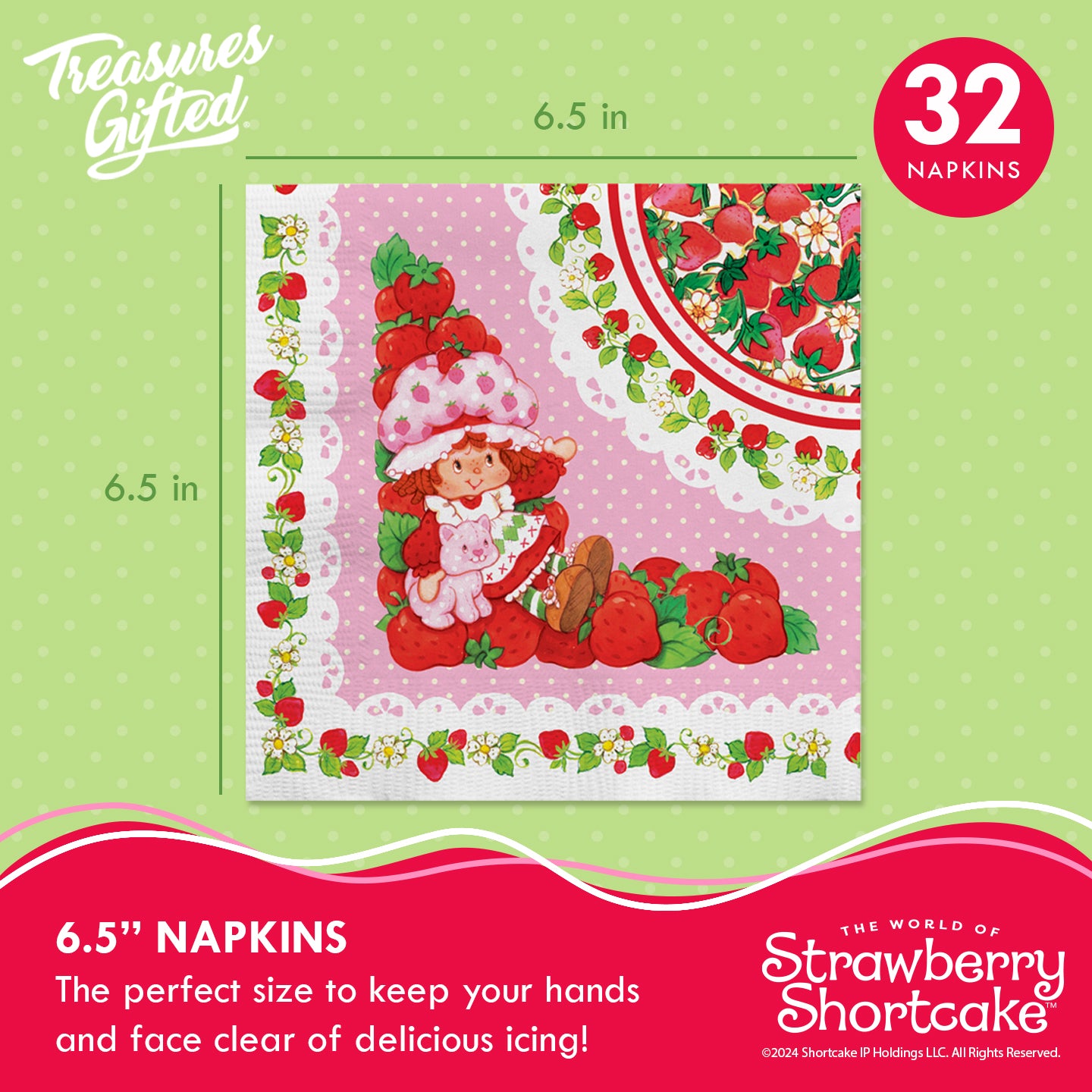 Strawberry Shortcake Birthday Supplies Tableware Classic Set for 24 Guests