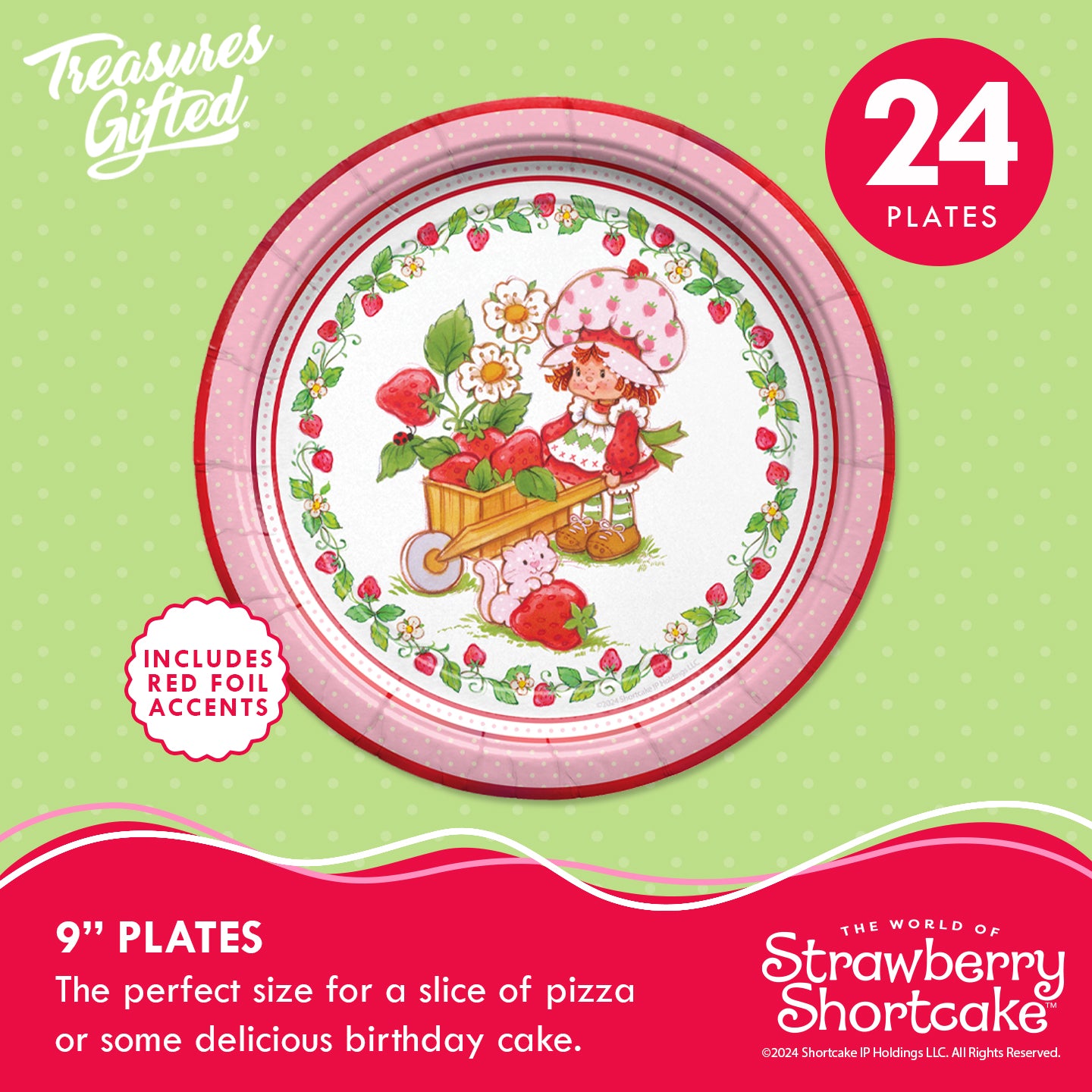 Strawberry Shortcake Birthday Supplies Tableware Deluxe Set for 24 Guests