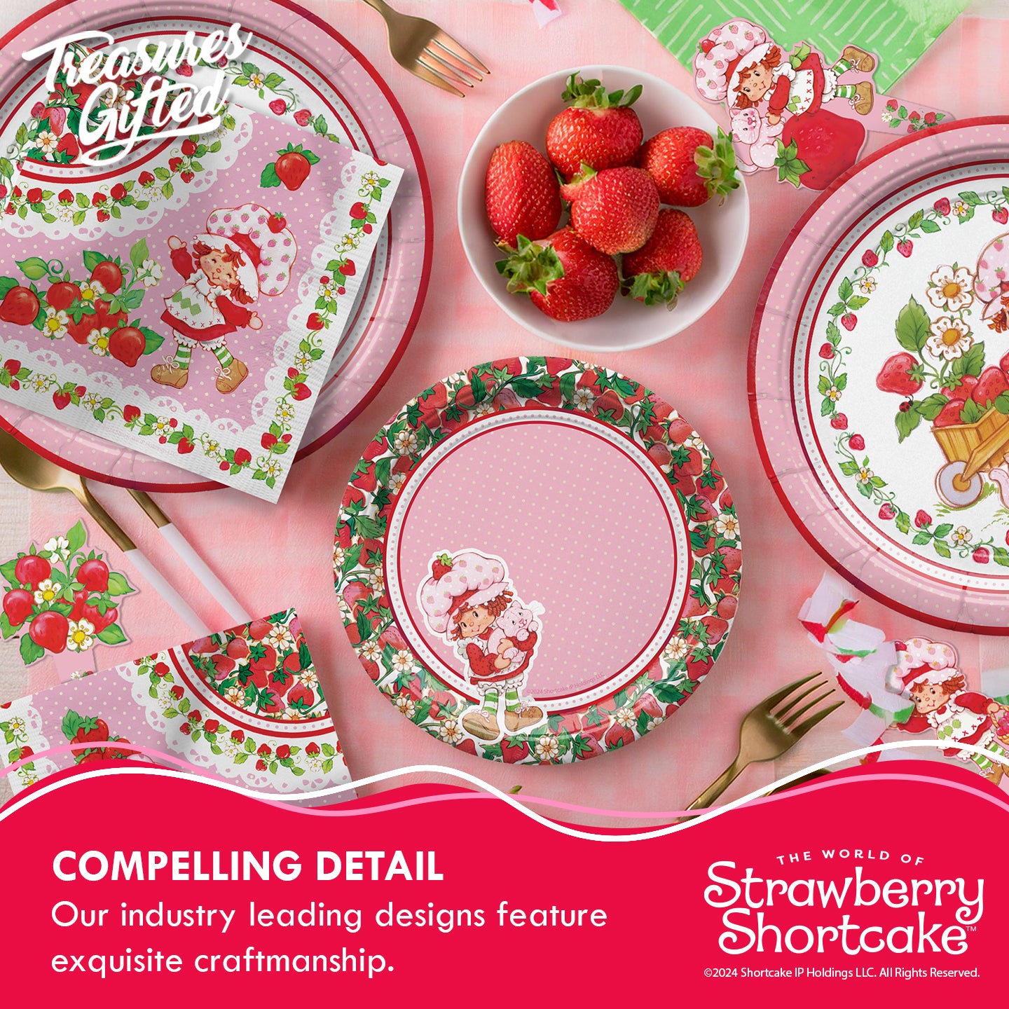 Strawberry Shortcake Birthday Supplies Complete Set for 24 Guests