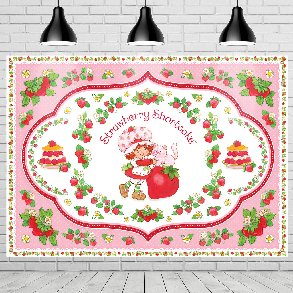 Strawberry Shortcake Backdrop - Strawberry Shortcake Birthday Supplies