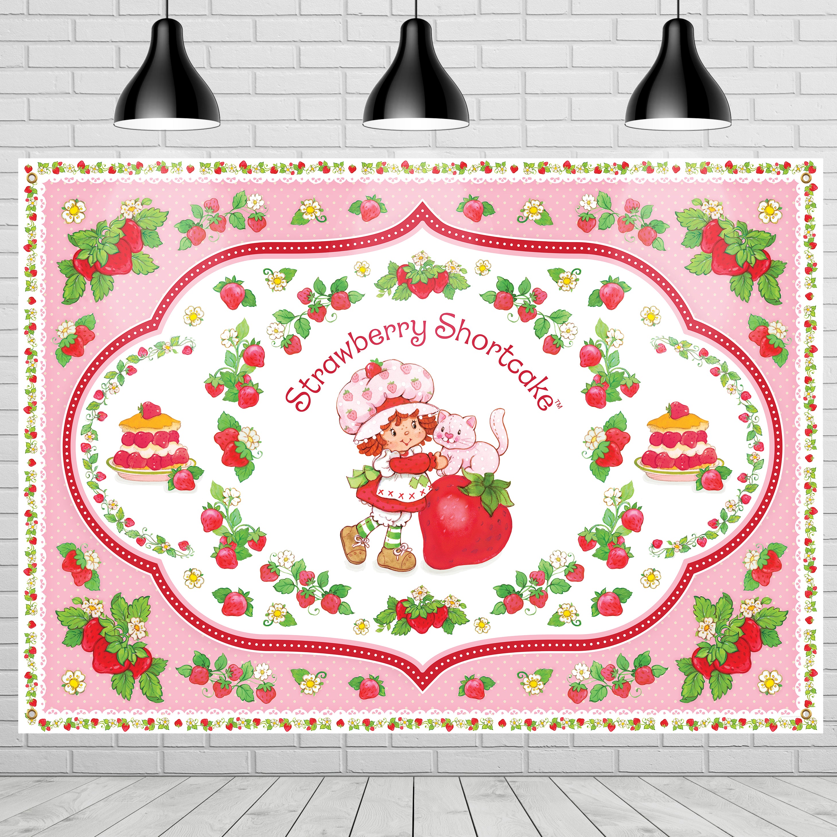 Strawberry Shortcake Backdrop - Strawberry Shortcake Birthday Supplies