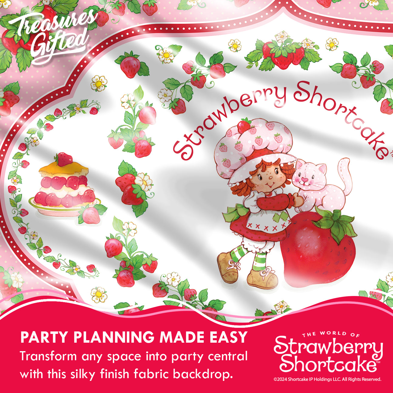 Strawberry Shortcake Backdrop - Strawberry Shortcake Birthday Supplies