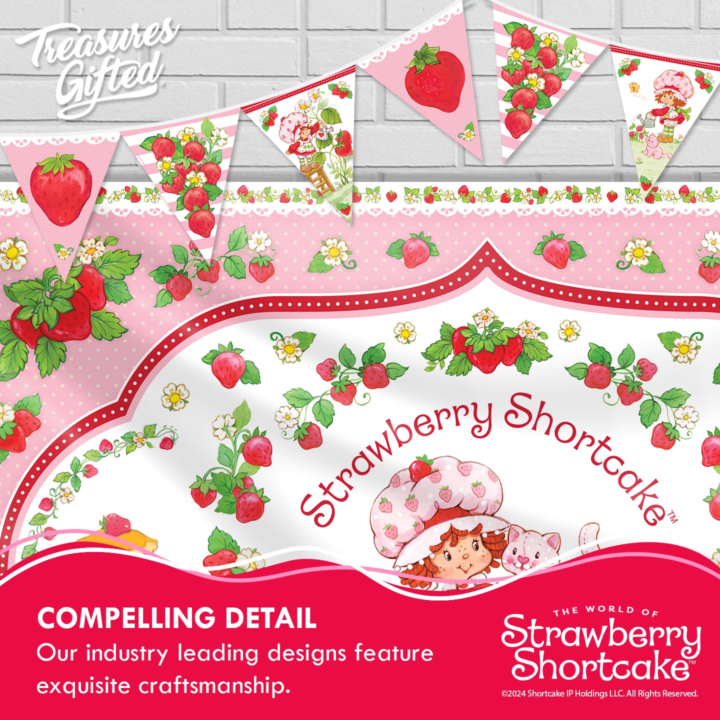 Strawberry Shortcake Backdrop - Strawberry Shortcake Birthday Supplies