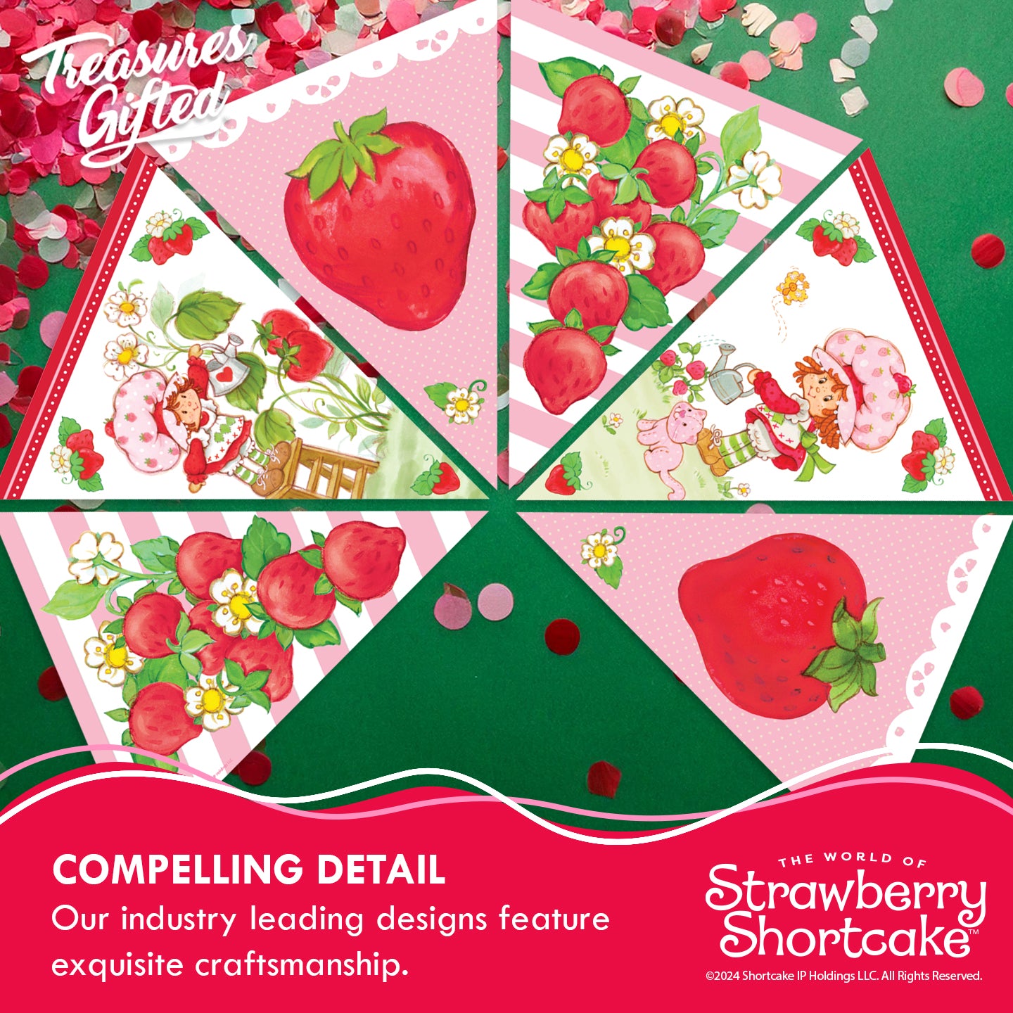 Strawberry Shortcake Birthday Banner Pennant - Strawberry Shortcake Birthday Supplies