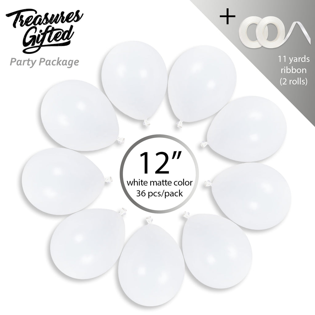 White Balloons - 12 Inch Latex Balloons