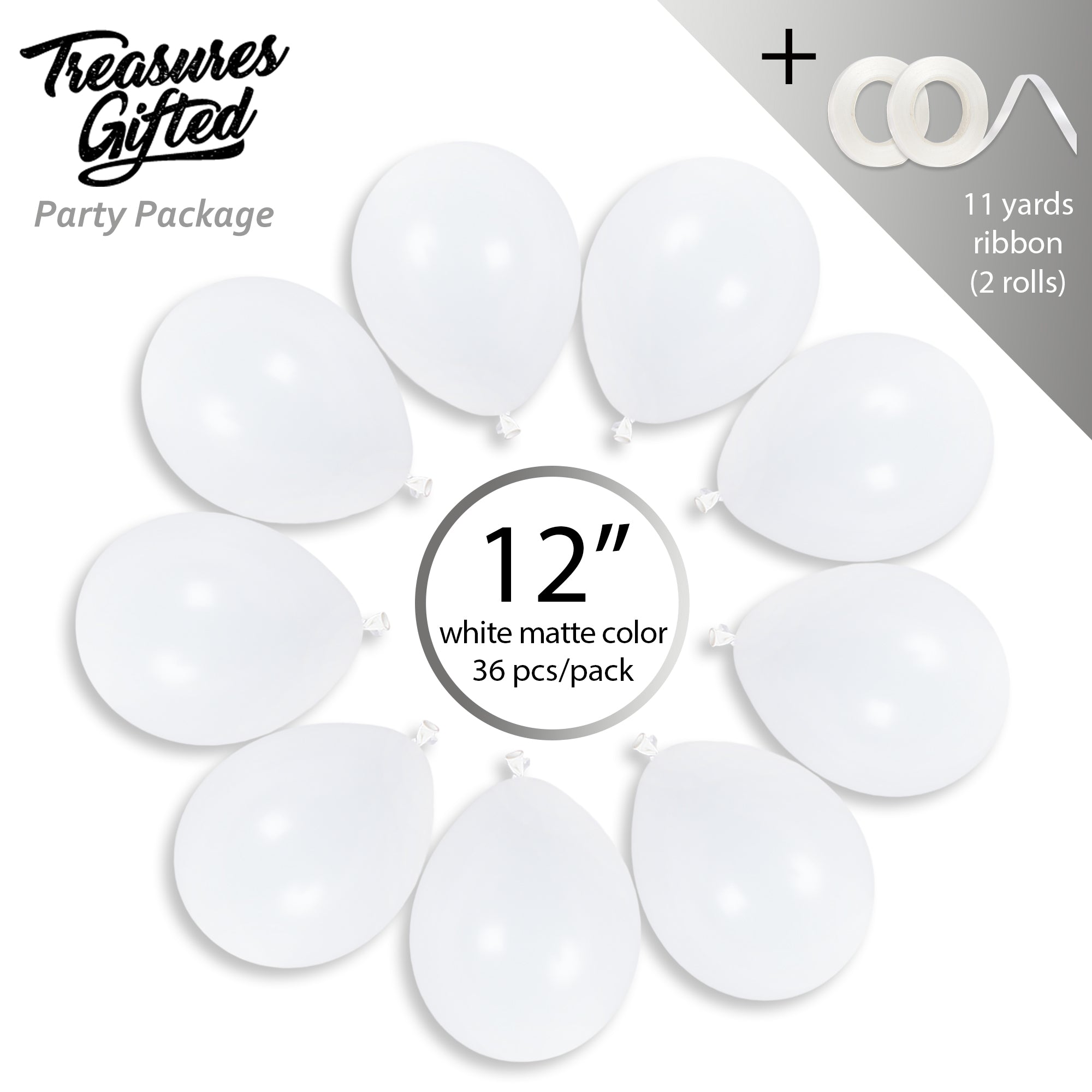 White Balloons - 12 Inch Latex Balloons