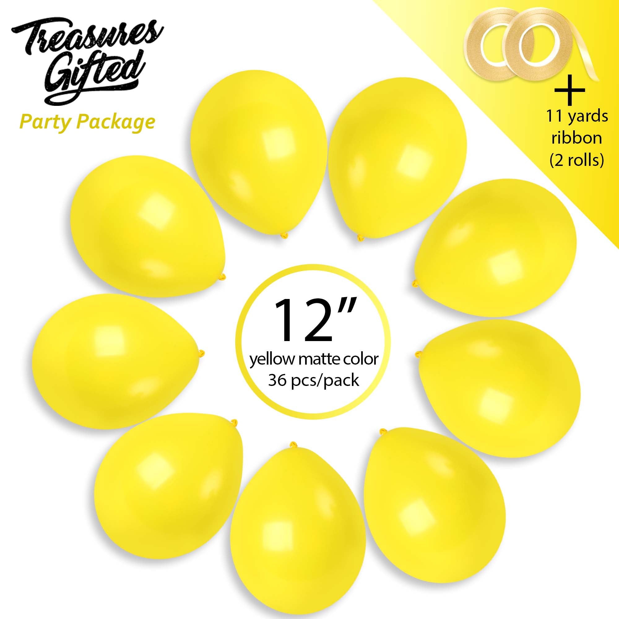 Yellow Balloons - 12 Inch Latex Balloons