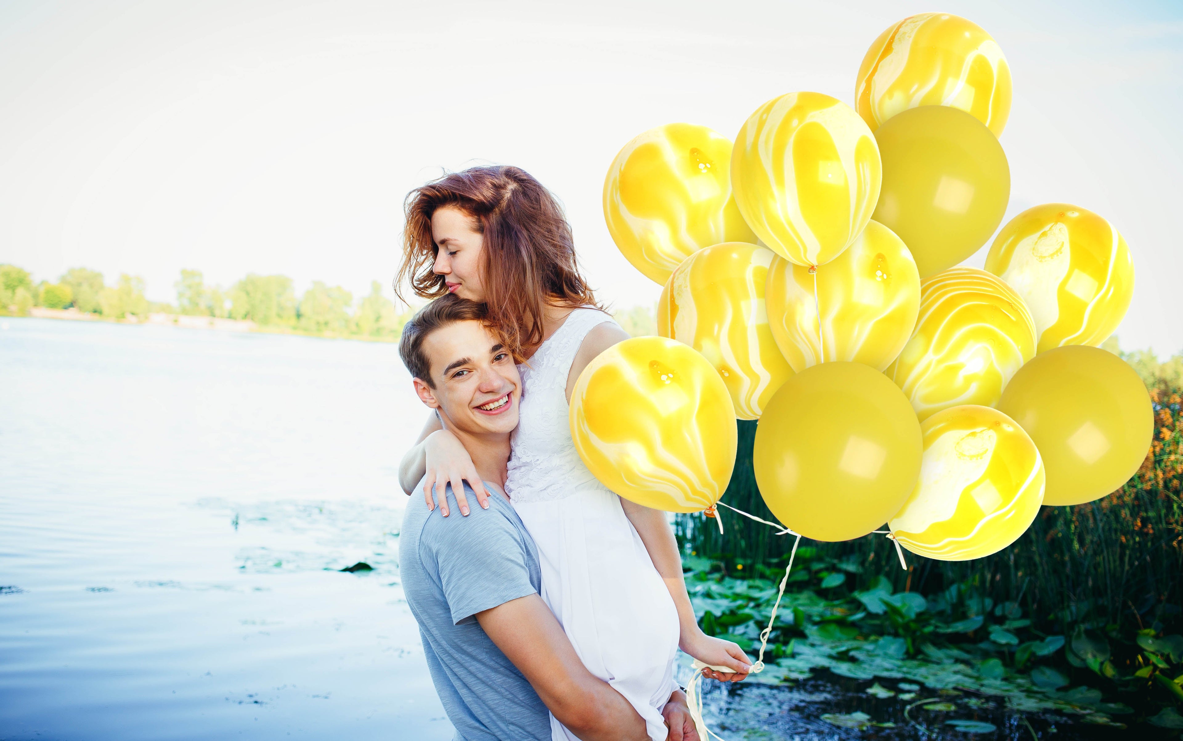 Yellow Marble Balloons - 12 Inch Latex Balloons