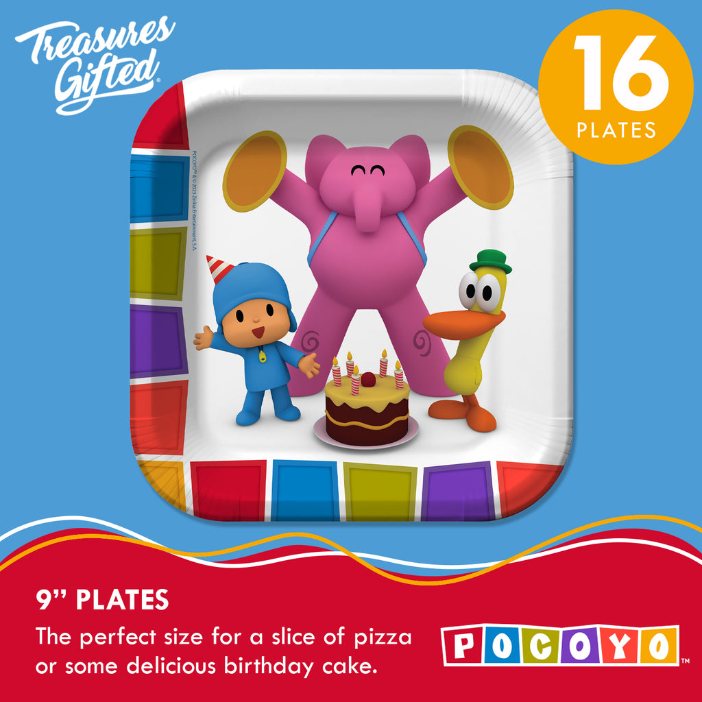 Pocoyo Birthday Party Supplies Tableware Starter Set for 16 Guests