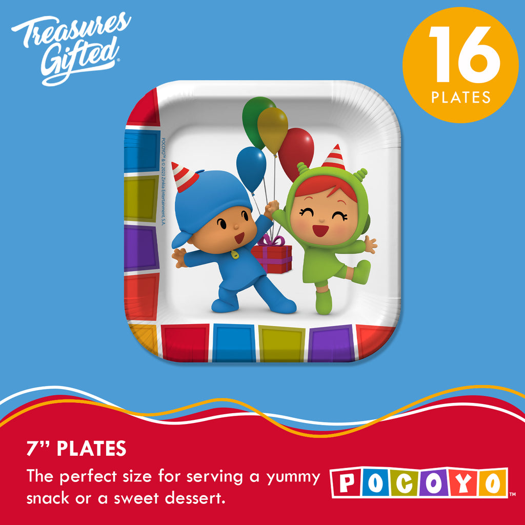 Pocoyo Birthday Party Supplies Tableware Starter Set for 16 Guests