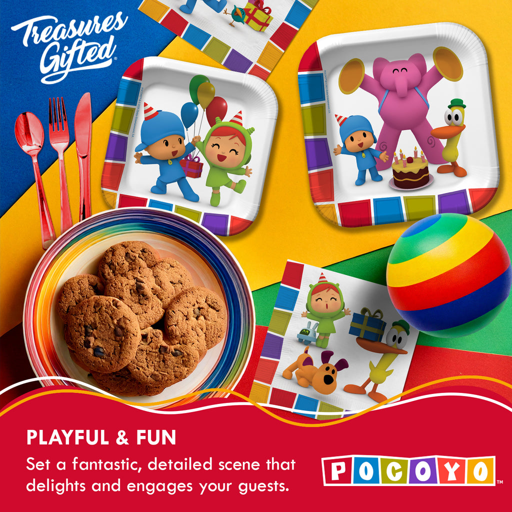 Pocoyo Birthday Party Supplies Tableware Starter Set for 16 Guests
