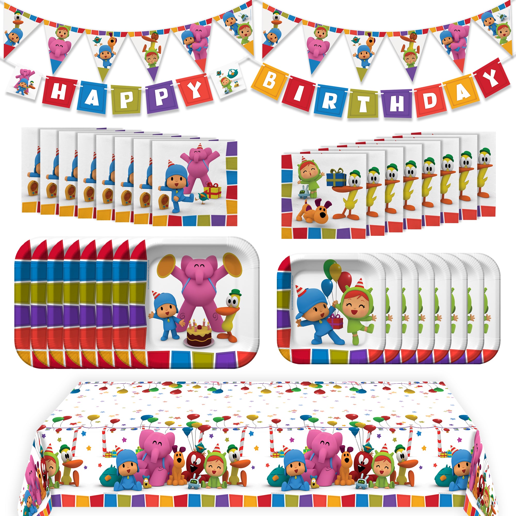 Pocoyo Party Supplies Complete Set for 24 Guests