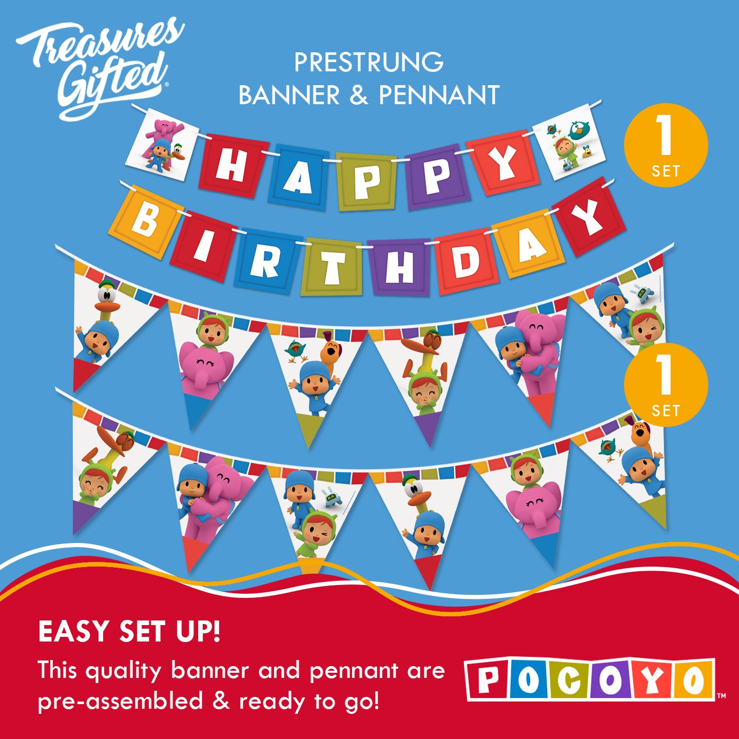 Pocoyo Party Supplies Complete Set for 16 Guests