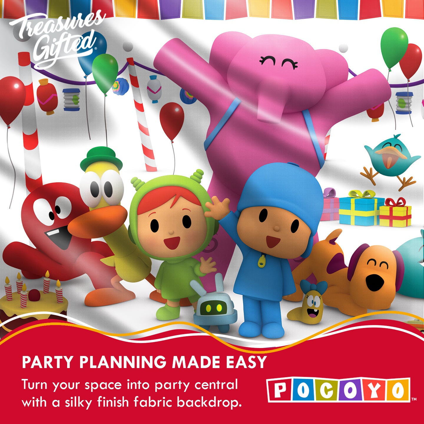 Pocoyo Backdrop - Pocoyo Party Supplies