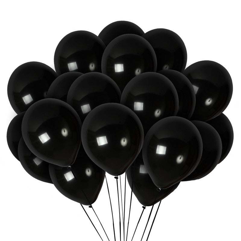 Pearlescent Solid Black Balloons - 12 Inch Latex Balloons