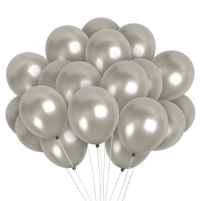 Pearlescent Silver Balloons - 12 Inch Latex Balloons