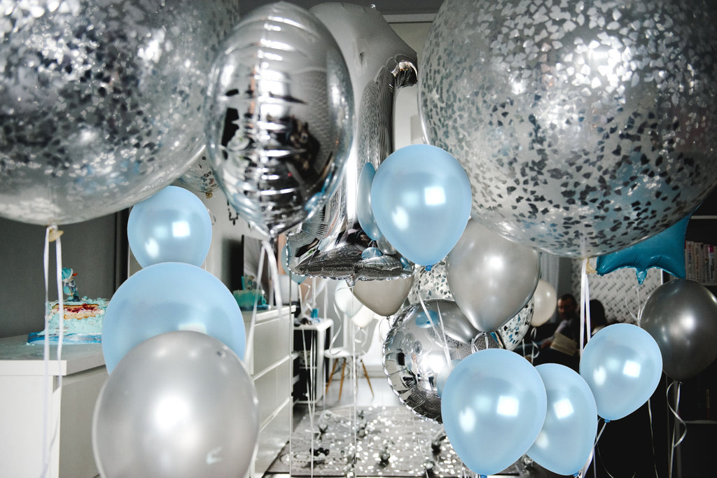 Pearlescent Powder Blue Balloons - 12 Inch Latex Balloons