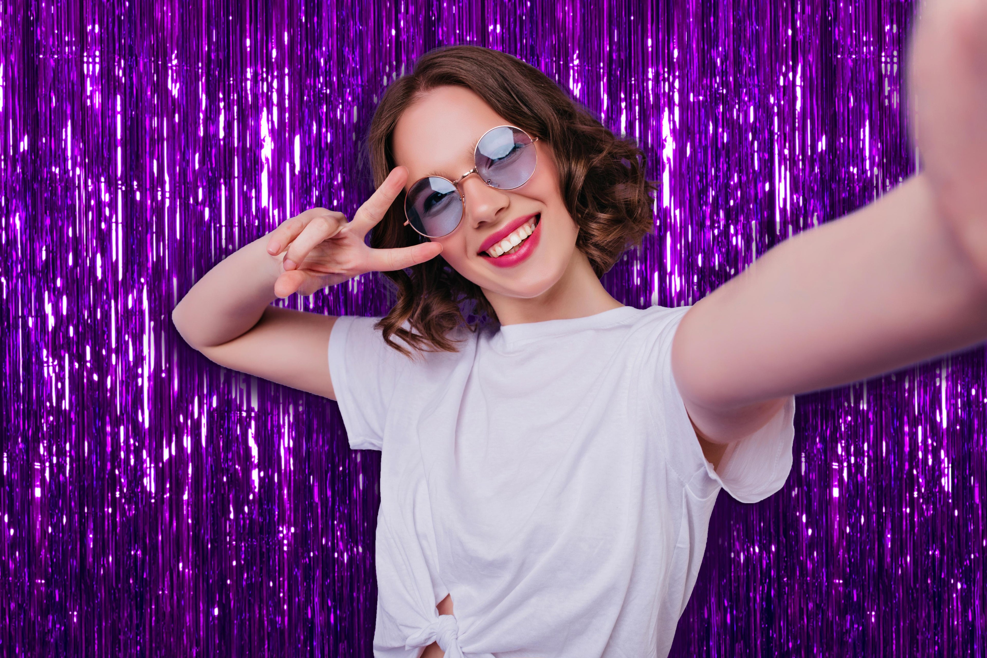 Purple Foil Fringe Curtain - 3ft x 8ft Tinsel Curtain