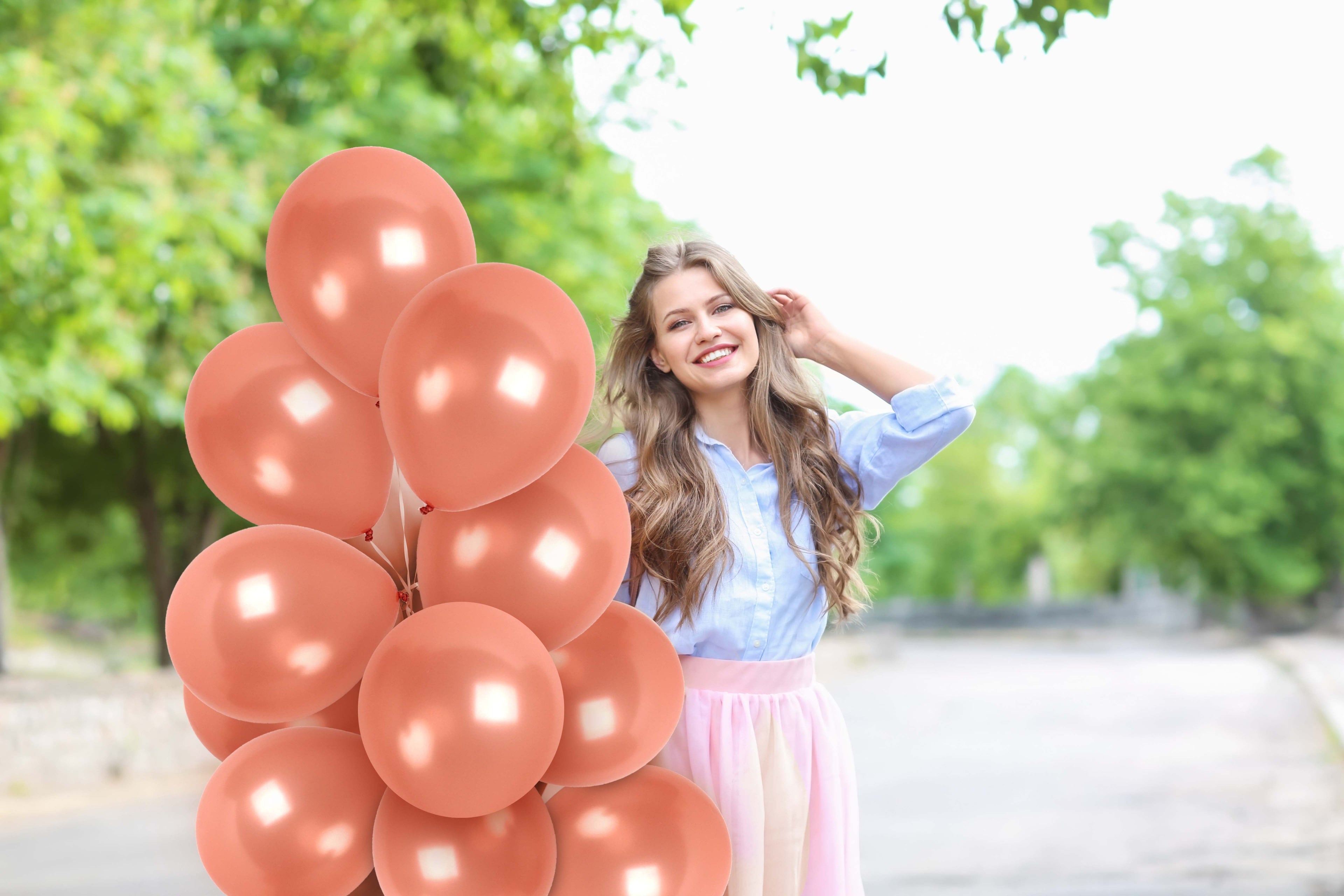 Pearlescent Rose Gold Balloons - 12 Inch Latex Balloons