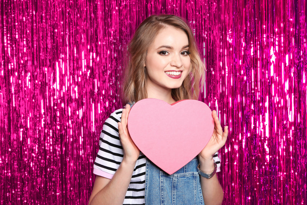 Magenta Pink Foil Fringe Curtain - 3ft x 8ft Tinsel Curtain