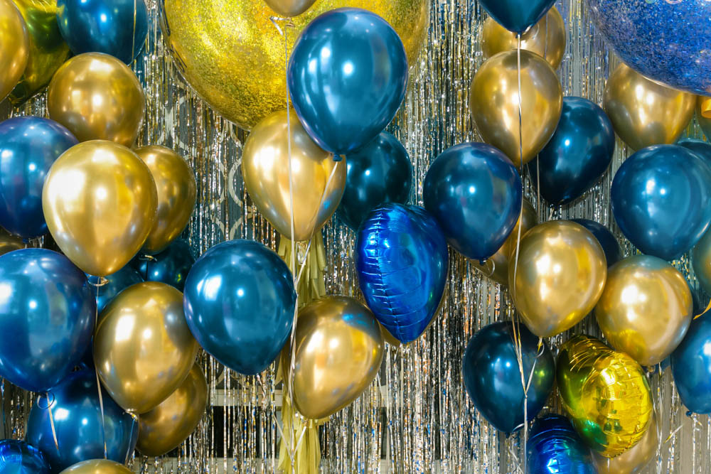 Blue Chrome Balloons - 12 Inch Latex Balloons