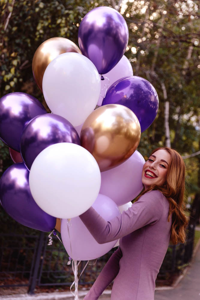 Purple Chrome Balloons - 12 Inch Latex Balloons