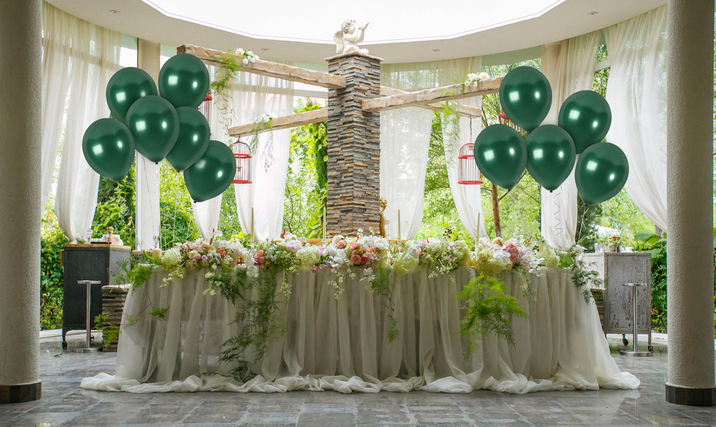 Pearlescent Pine Green Balloons - 12 Inch Latex Balloons