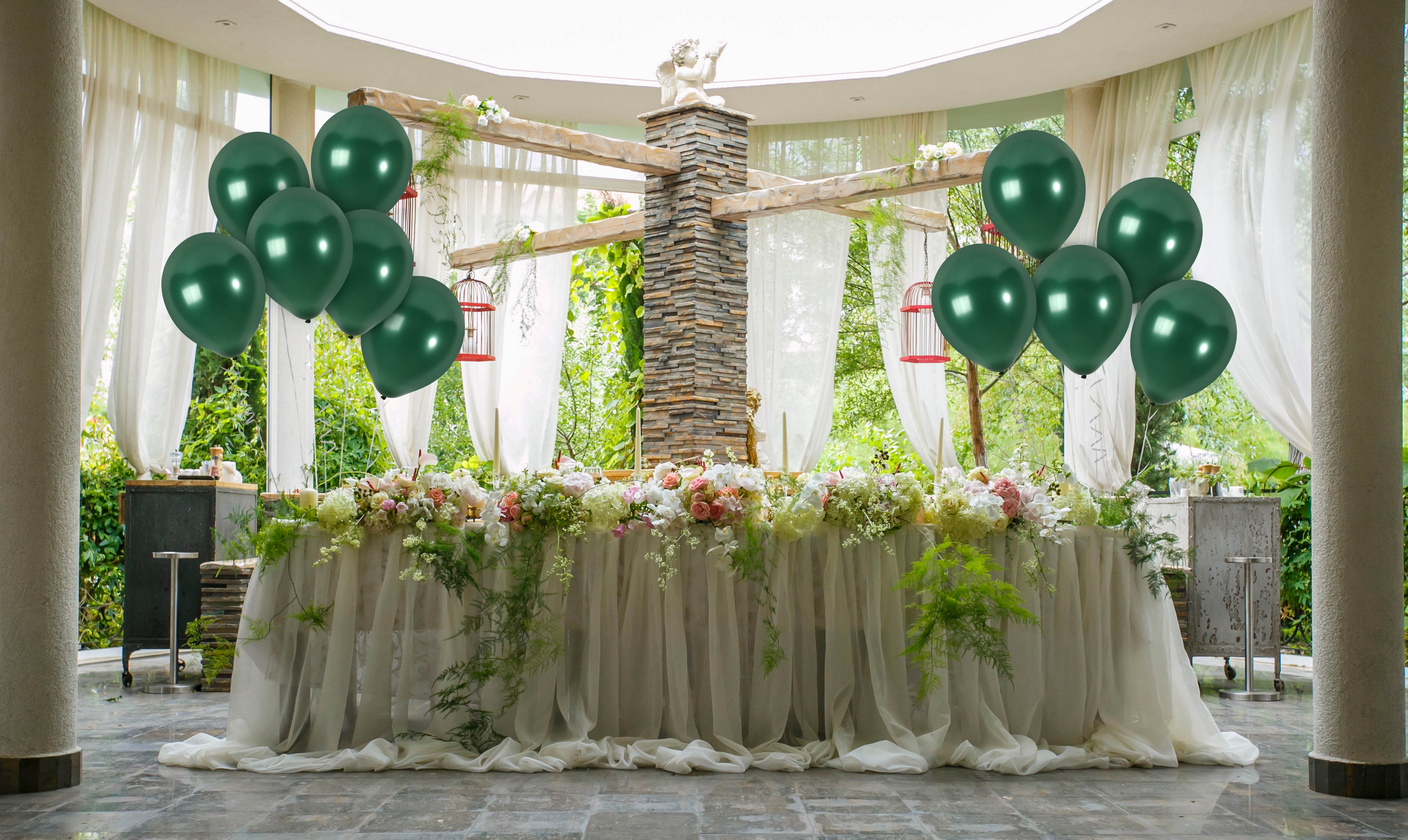 Pearlescent Pine Green Balloons - 12 Inch Latex Balloons