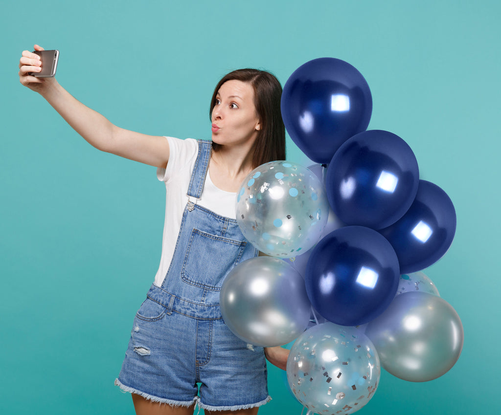 Pearlescent Navy Blue Balloons - 12 Inch Latex Balloons