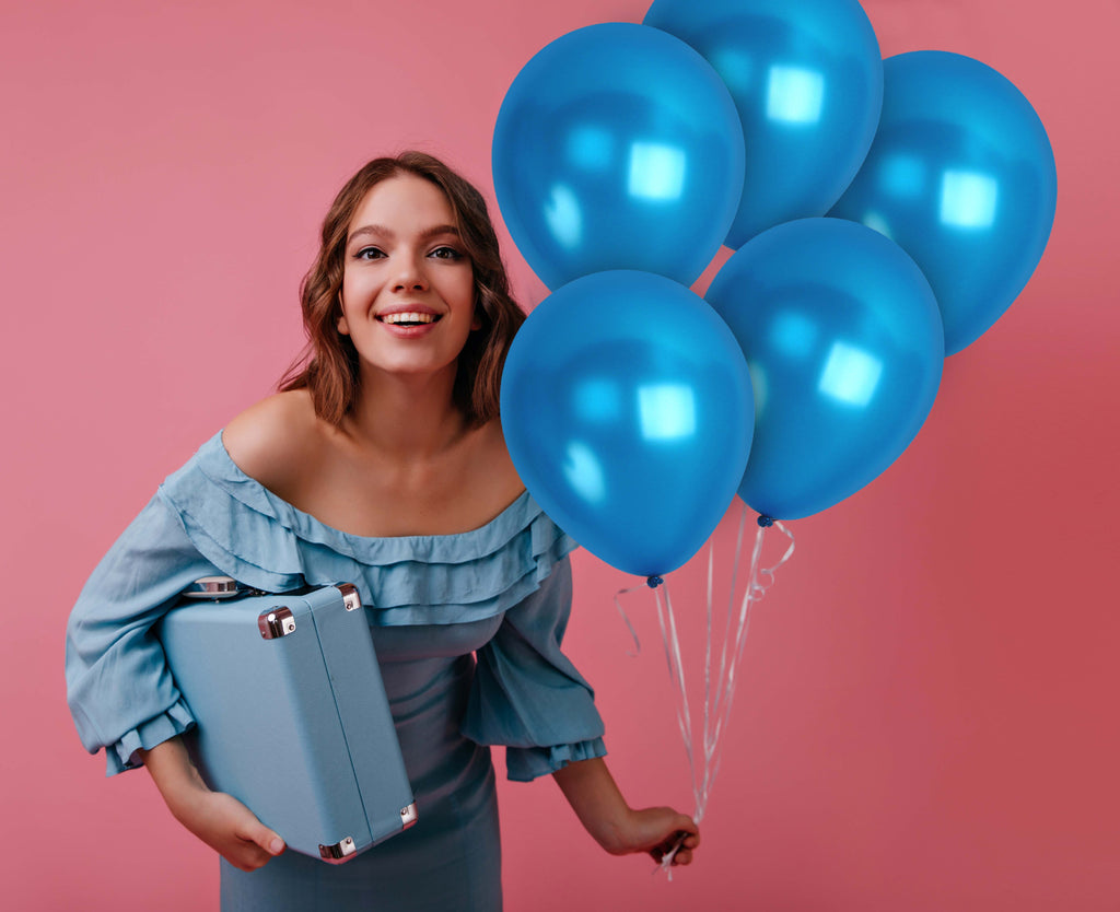 Pearlescent Royal Blue Balloons - 12 Inch Latex Balloons