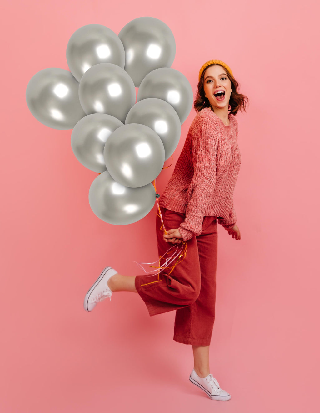 Pearlescent Silver Balloons - 12 Inch Latex Balloons