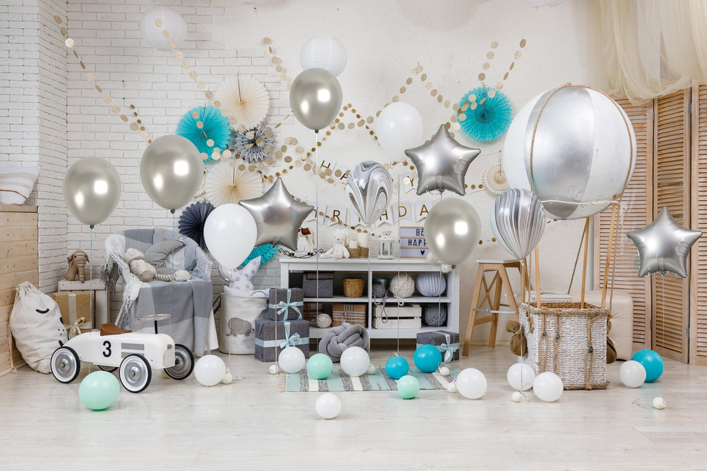Pearlescent Silver Balloons - 12 Inch Latex Balloons