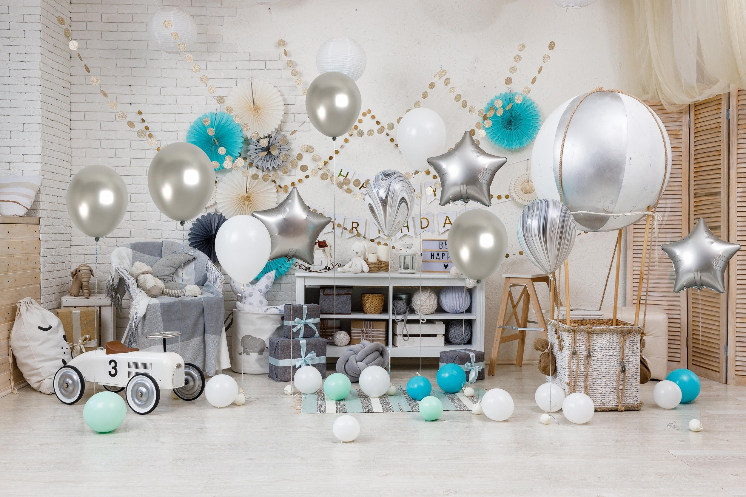 Pearlescent Silver Balloons - 12 Inch Latex Balloons
