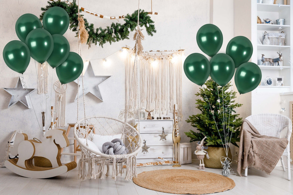 Pearlescent Pine Green Balloons - 12 Inch Latex Balloons