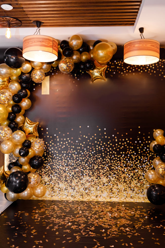 Pearlescent Solid Black Balloons - 12 Inch Latex Balloons