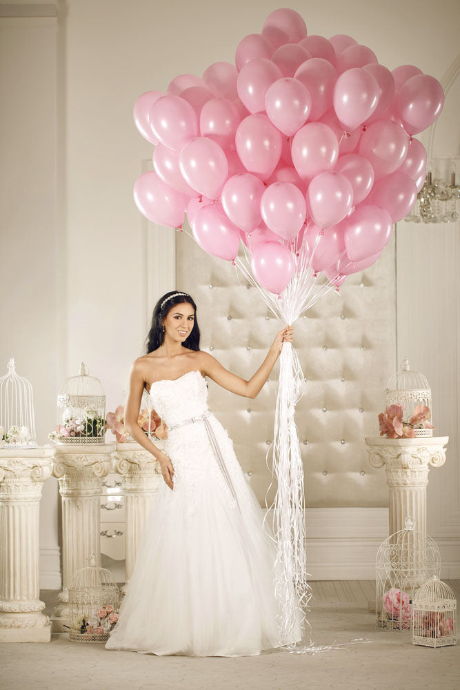 Pearlescent Light Pink Balloons - 12 Inch Latex Balloons