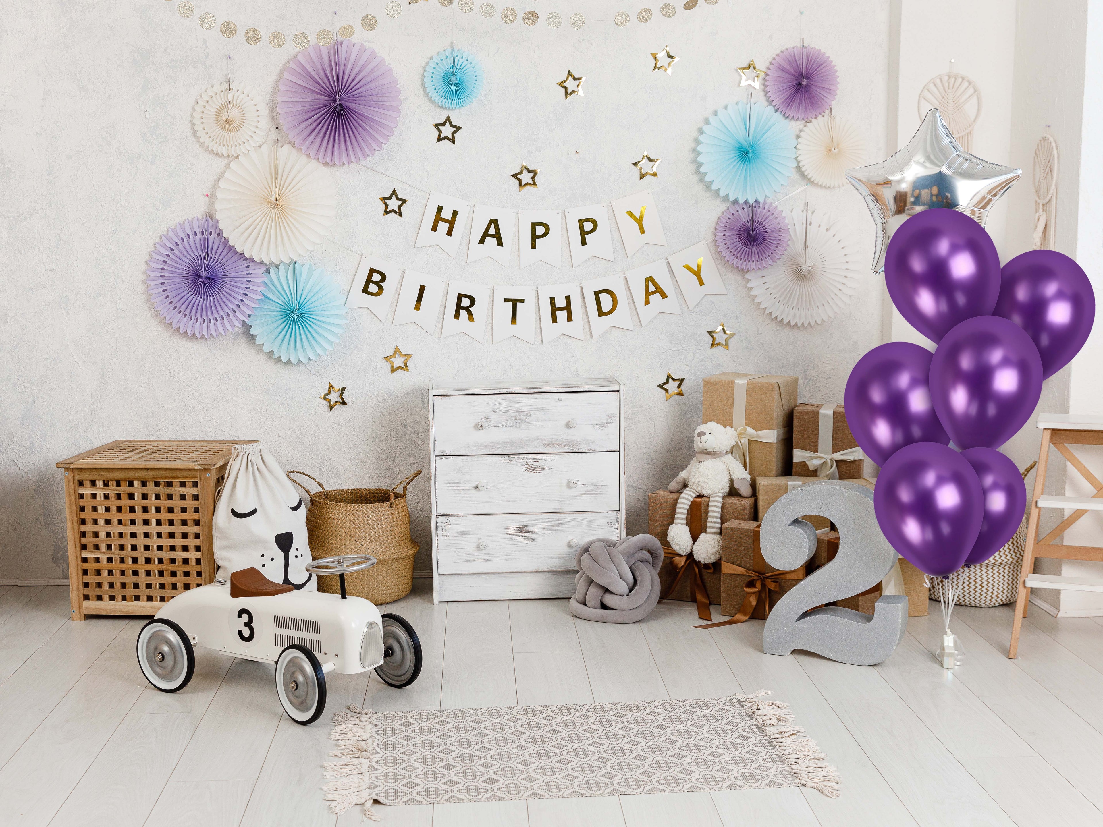 Purple Chrome Balloons - 12 Inch Latex Balloons