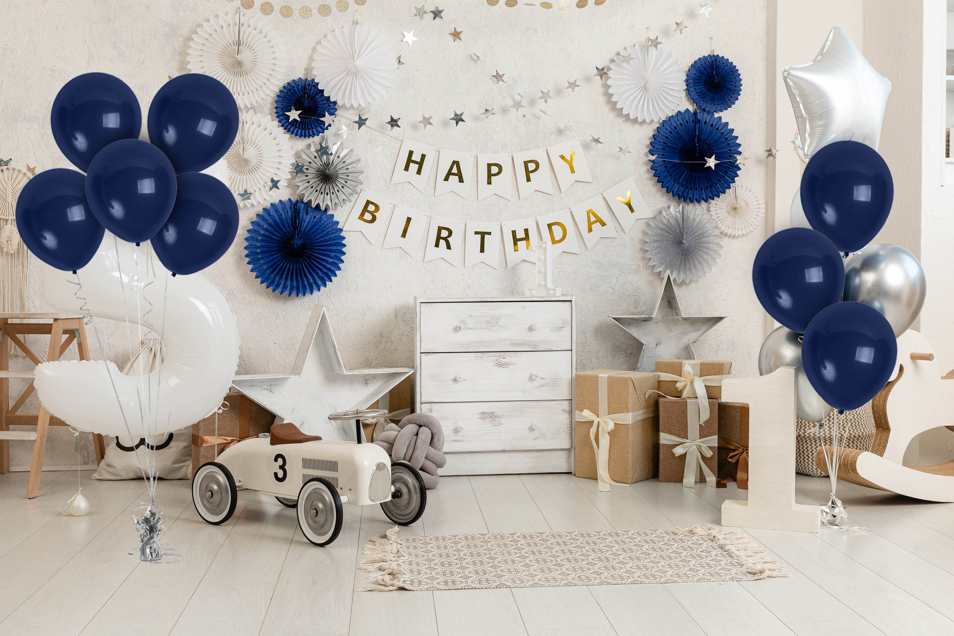 Navy Blue Balloons - 10 Inch Latex Balloons