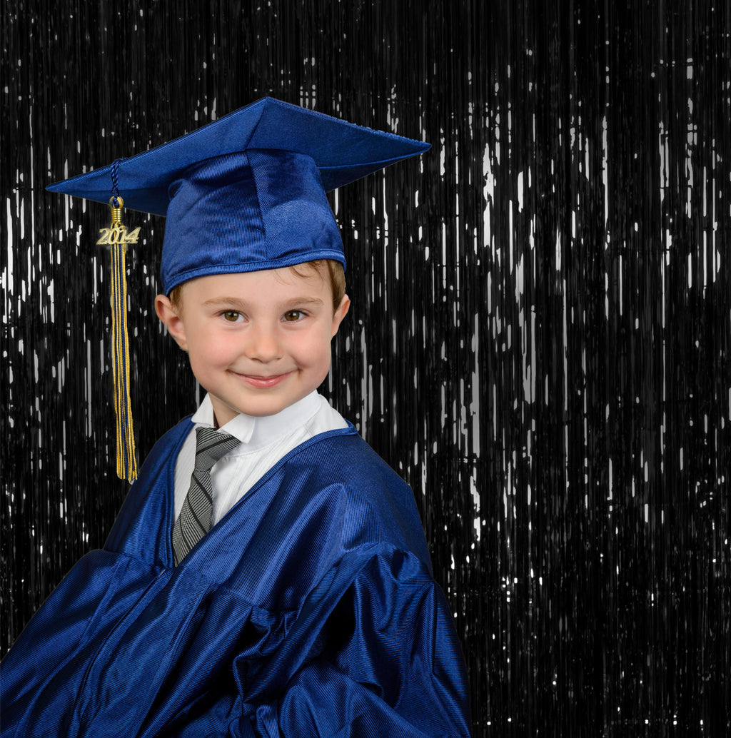 Black Foil Fringe Curtain - 3ft x 8ft Tinsel Curtain