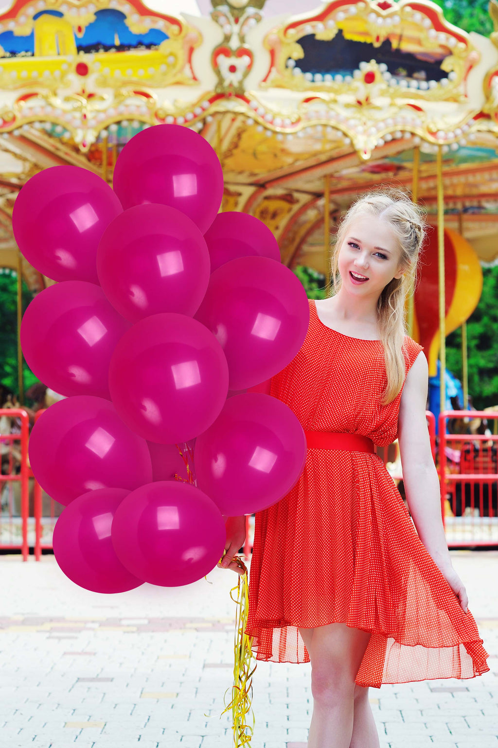 Hot Pink Balloons - 12 Inch Latex Balloons