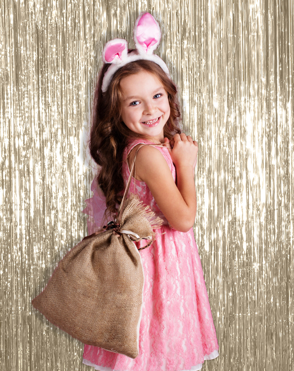 Champagne Gold Foil Fringe Curtain - 3ft x 8ft Tinsel Curtain