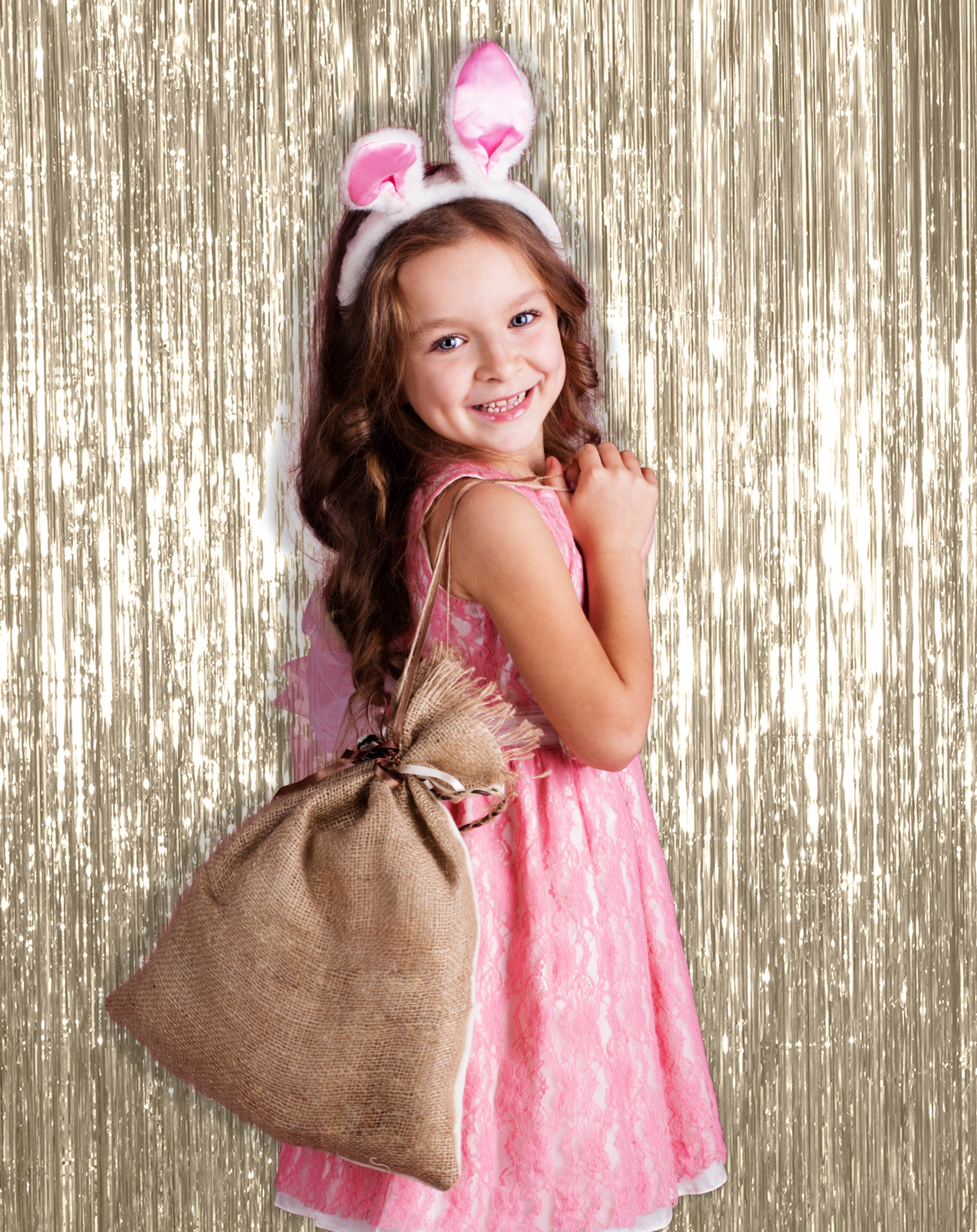 Champagne Gold Foil Fringe Curtain - 3ft x 8ft Tinsel Curtain