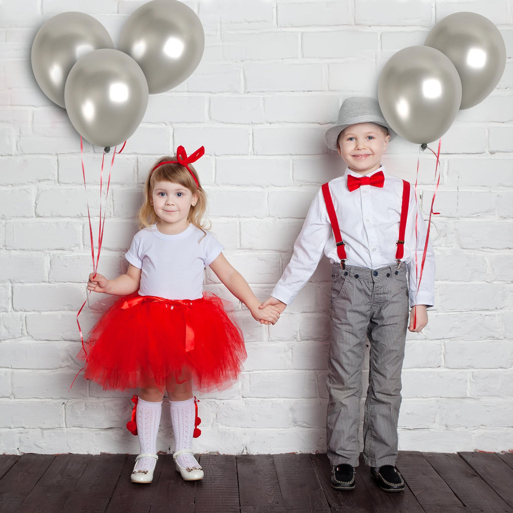 Pearlescent Silver Balloons - 12 Inch Latex Balloons