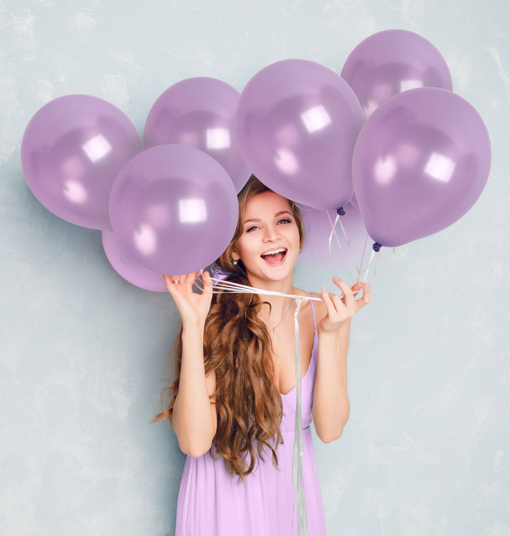 Pearlescent Pastel Purple Balloons - 12 Inch Latex Balloons