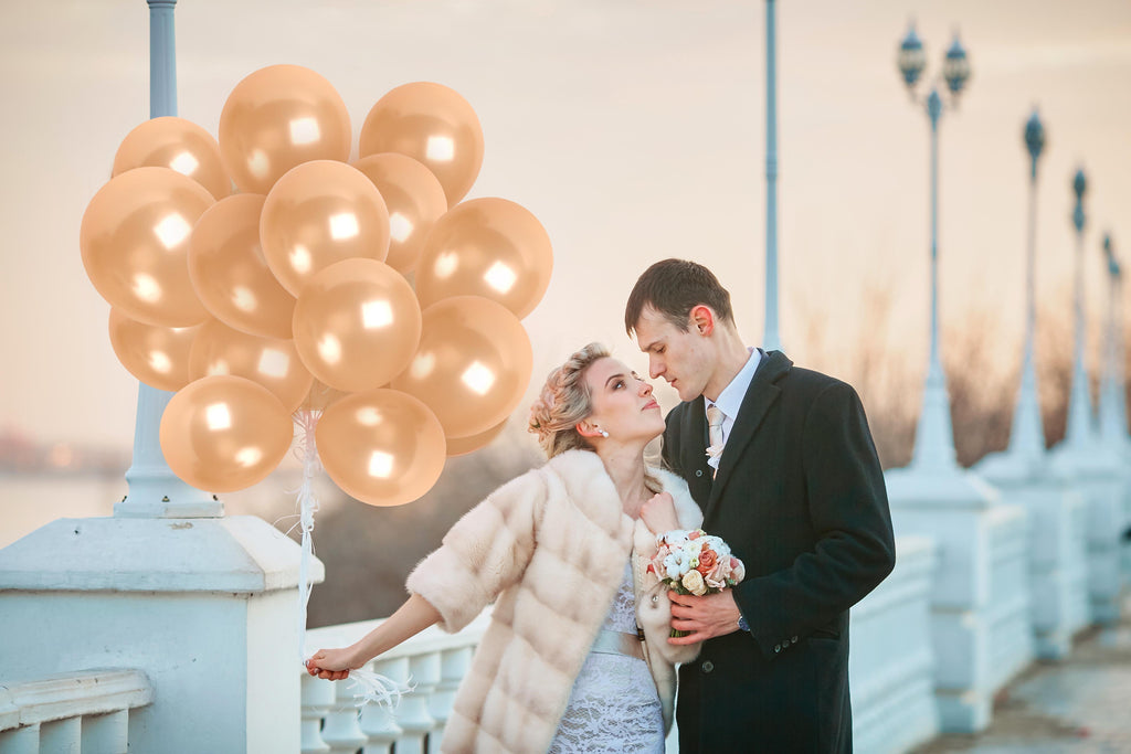 Pearlescent Champagne Balloons - 12 Inch Latex Balloons